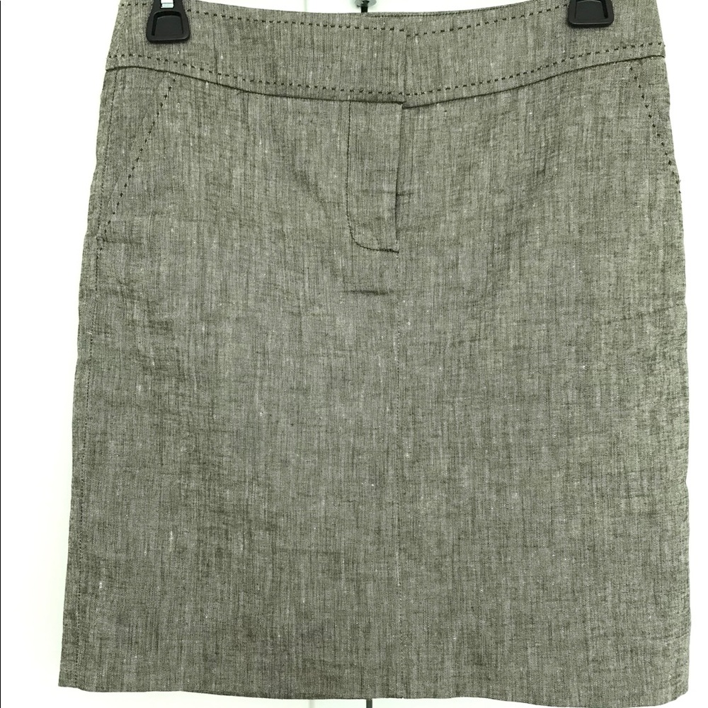 Brown Linen Mini Skirt